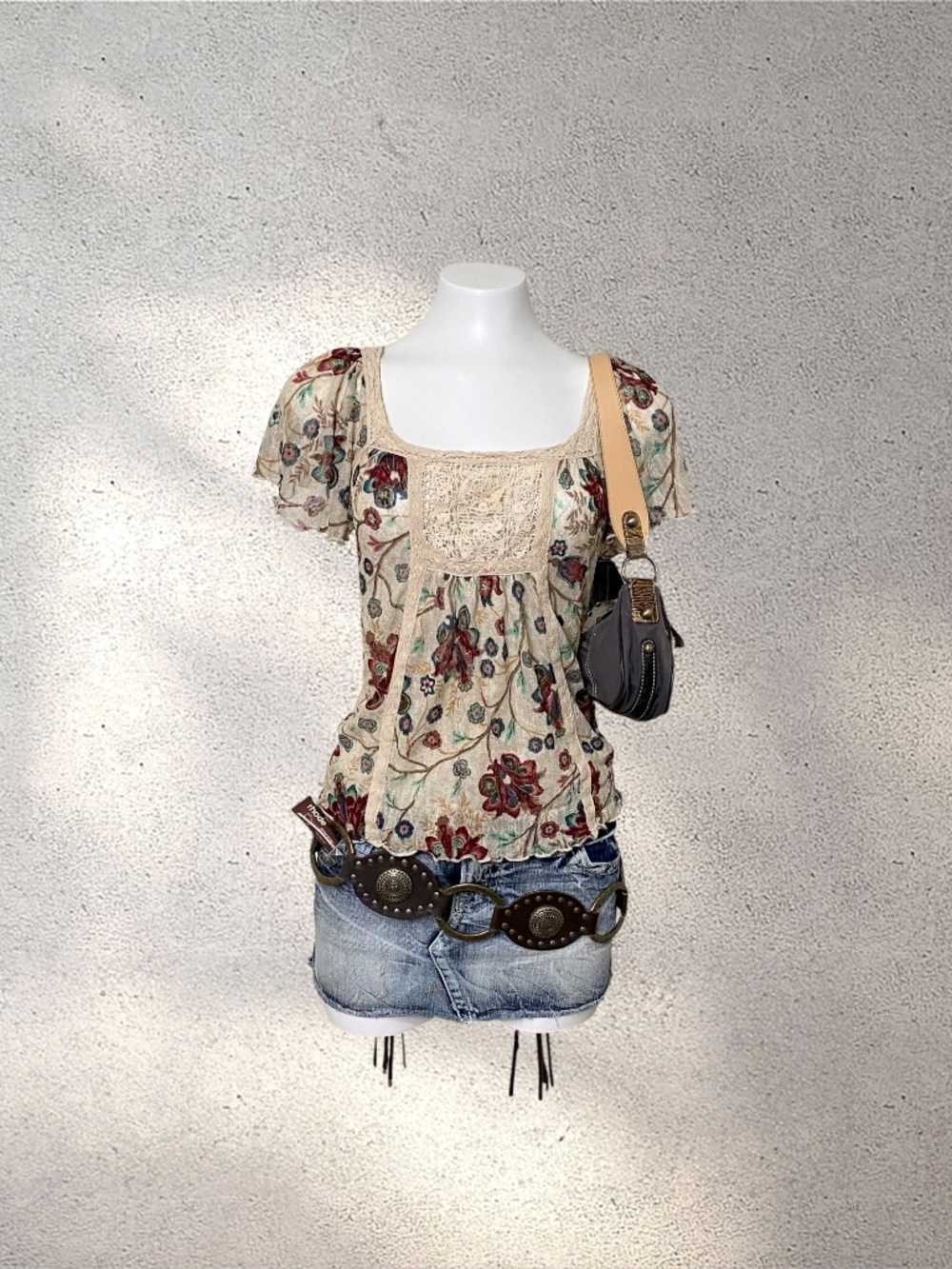 Rare Archive Denim & Supply Ralph Lauren Boho Floral Lace Blouse | Whimsigoth Fa - Picture 2 of 7